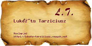 Lukáts Tarziciusz névjegykártya